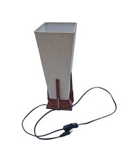 Abat-jour bois et coton clip