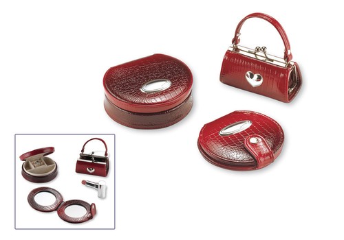 Paire miroirs cuir rouge - paire,