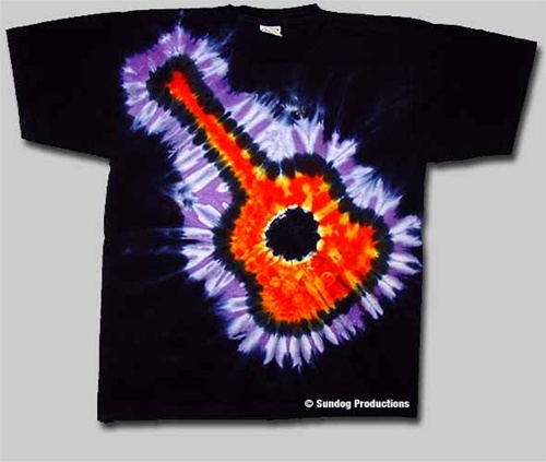 Guitar tie dye shirt - guitar,