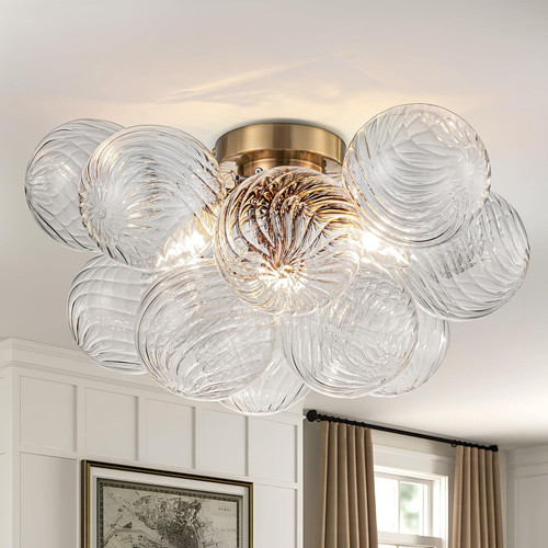 Semi flush chandelier gold - flush,