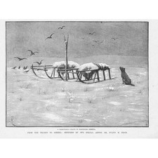 RUSSIA A Samoyede's Grave in Northern Siberia - Antique Print 1891