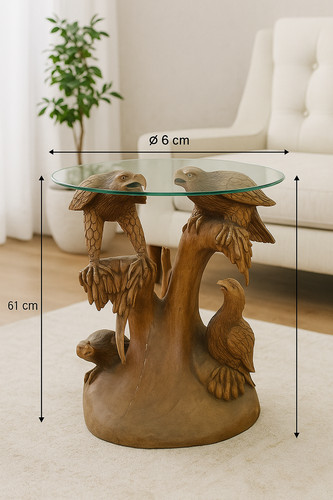 Table basse sculpture teck - sculpture,