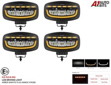 Jumbo Led Spot Light X4 + Stroboscope Avertissant 12V 24V Camion Tracteur Benne