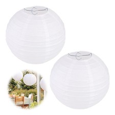 2 pcs Lanternes Papier Blanc
