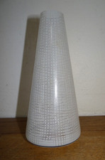 Tulipe Abat Jour Vintage vers 1960 en Verre Sérigraphie Blanc Conique