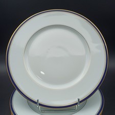 LIMOGES - 6 ASSIETTES PLATES PORCELAINE ANCIENNE MANUFACTURE ROYALE Bleu Or lot2