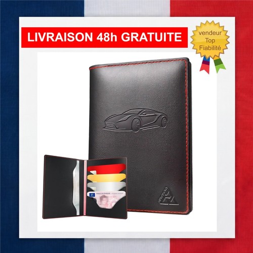Pochette carte grise cuir - pochette,