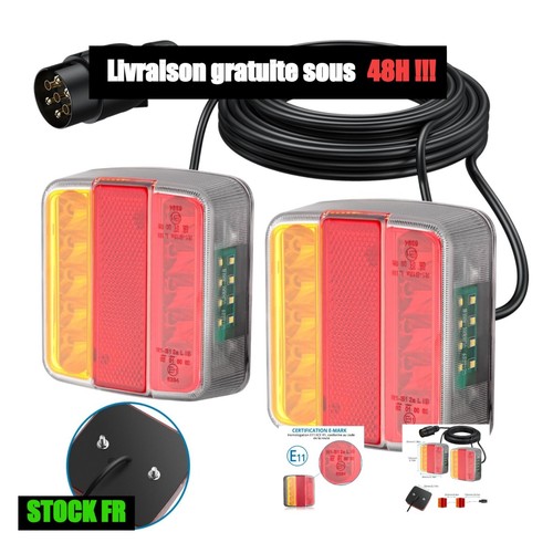 Feux arrière remorque led - arrière,