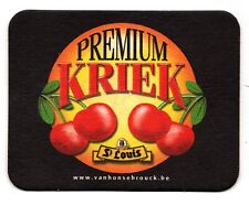 Rectangular Cardboard Sous Bock: Belgian Beer, Premium Kriek Cherry, St Louis