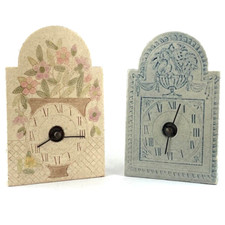2 antique ROGER CAPRON to VALLAURIS ceramic clocks 50 sandstone/thiry/picault...