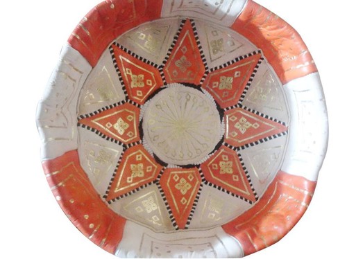 Moroccan leather pouf ottoman - leather,