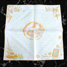 HERMES Carré 40 La Perruche Inconstante Scarf White Multicolor Silk No Box Rare