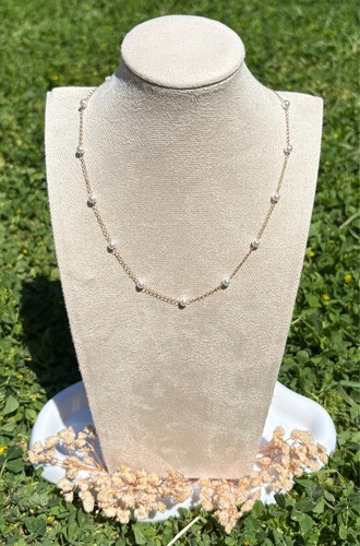 Collier doré perles - , nacrées