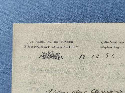 Lettre marechal franchet - du,