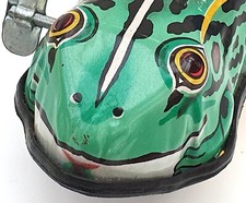 GRENOUILLE SAUTEUSE JOUET MÉCANIQUE ANCIEN  JUMPING FROG MTU + BOÎTE  FONCTIONNE