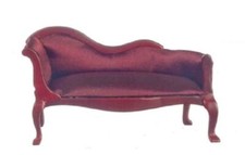 Maison de Poupées Bordeaux Meridienne Chaise Longue Canapé Meuble de Salon