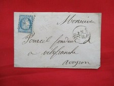 VIEUX PAPIER DEVANT DE LETTRE ? (11) A VILLEFRANCHE (12) YT 60