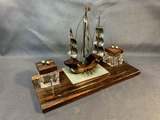 Ancien plumier de bureau en