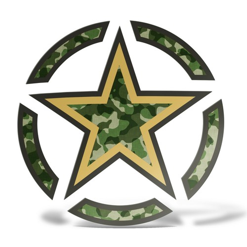 Autocollant étoile militaire - autocollant,