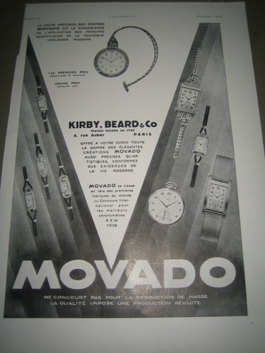 Publicité ancienne montres