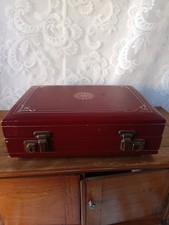 ​Magnifique Écrin Vintage Rouge Bordeaux à Serrure – Coffret à Bijoux 50s 80s