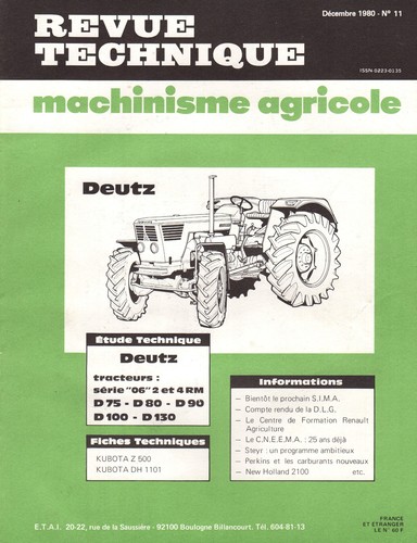 Revue technique tracteurs - revue,