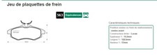 PLAQUETTES DE FREINS AVANT : 563 MGA POUR CITROEN C2/C3