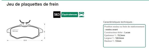 Plaquettes freins avant - plaquettes,
