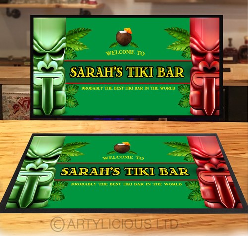 Tapis bar tiki vert - tapis,