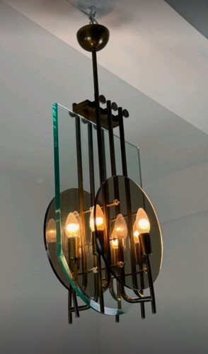 Lustre vintage opaline et - lustre,