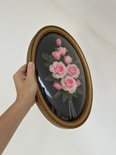 Cadre Verre Bombé Vintage Fleur 