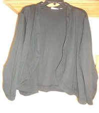 SUSAN GRAVER BLACK  PONTE KNIT   3/4 SLEEVE  BOLERO CARDIGAN  TOP  NEW SZ 2X