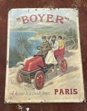 Ancien Panonceau Automobiles Boyer Paris Ancêtre 1900 Grande Armée
