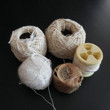 5 Spools Balls Cotton Yarn Crochet Knitting Sewing White Ecru Beige N5479 