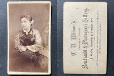 Wilson, New York, Young Woman with Light Eyes Posing, Beautiful Cameo Neck Pin