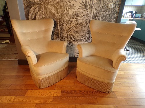 Paire fauteuil crapaud - fauteuil, crapaud-tissu