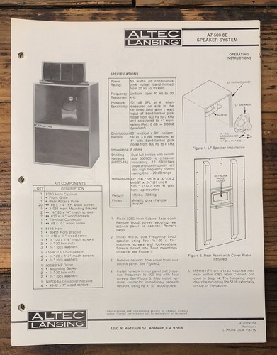 Altec model 500 - altec, a7-500