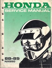HONDA DOMINATOR 650,NX650 1988,1989 ORIGINAL FACTORY WORKSHOP MANUAL