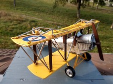 Gros avion en métal finition vintage, longueur 40cm,envergure 45cm