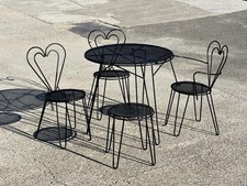 Salon jardin Mathieu Matégot en fer forgé 1950