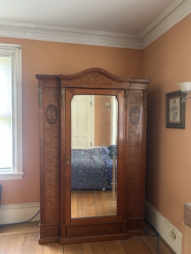 Brown wood armoire - brown,