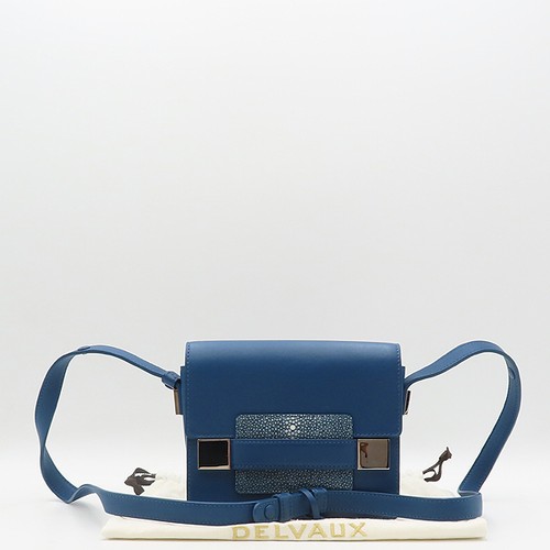 Delvaux blue leather silver - blue,