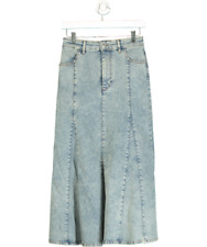 Maje Blue Denim Maxi Skirt W36