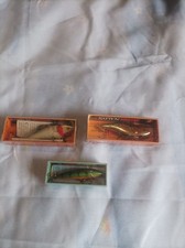 Lot De 3 Ancien Leurres De Peche Rapala Fishing Club Rara Collection 