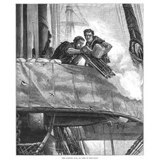 SHIPPING The Gatling Gun as Used by the British Navy - Antique Print 1878