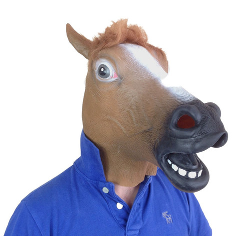 Marron cheval tête masque - marron,