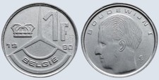 Pièce Belgique 1990 1 franc -