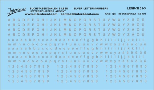 Lettre chiffres arial pt - arial, 7