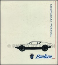 1971-1974 Pantera Technical Information Shop Manual DeTomaso OEM Repair Service