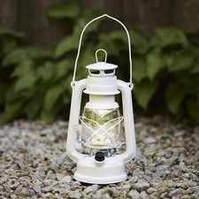 Lampe Tempête en Métal Blanc